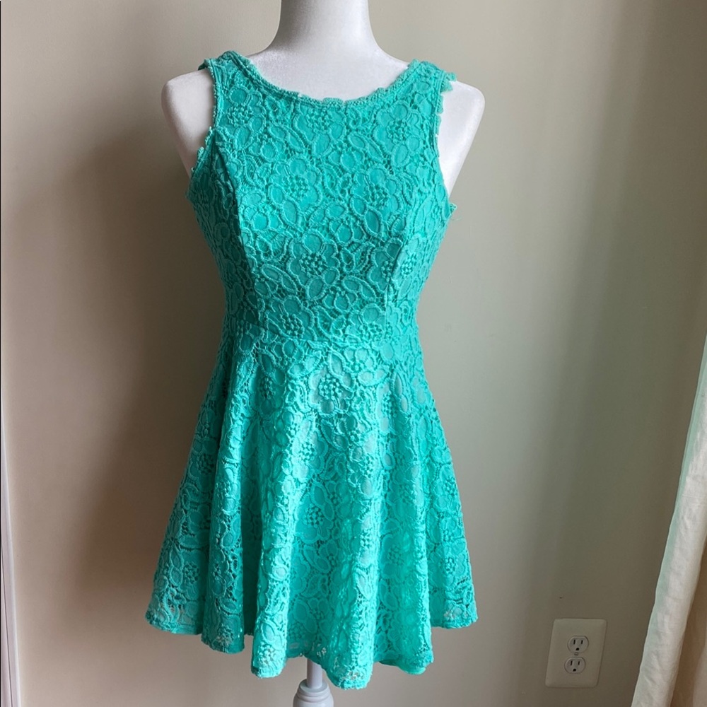 4/$20 City Studio Lace Eyelet Swing Sleeveless A Line Dress